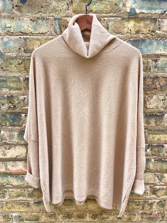 Repeat Sweaters - REPEAT Wool Cashmere Oversized Fine Knit Sweater Beige Size Medium